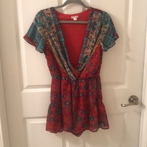 Aztec looking romper/jumpsuit